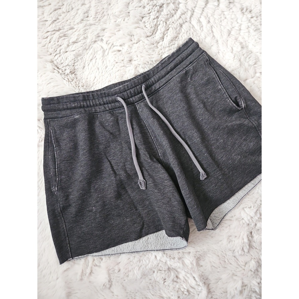 Hollister Charcoal Gray Fleece Sweatshorts Size Medium Drawstring Raw Hem Lounge